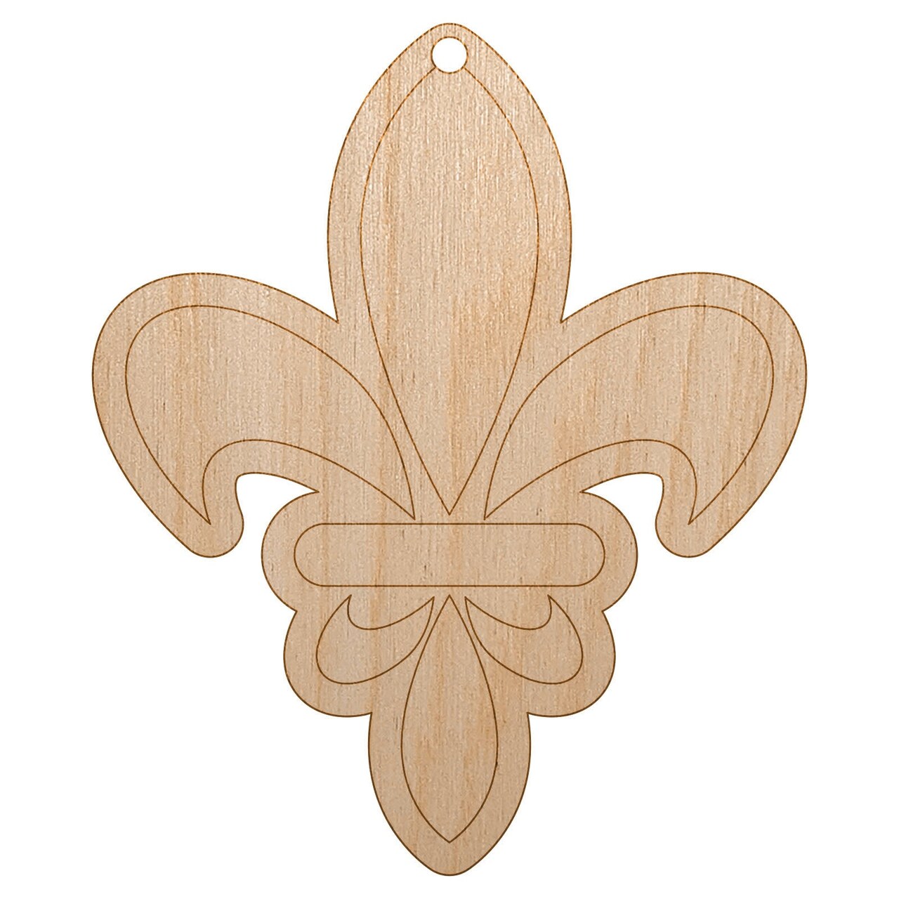 Fleur De Lis French Mardi Gras Elegant Unfinished Craft Wood Holiday Christmas Tree DIY Pre-Drilled Ornament